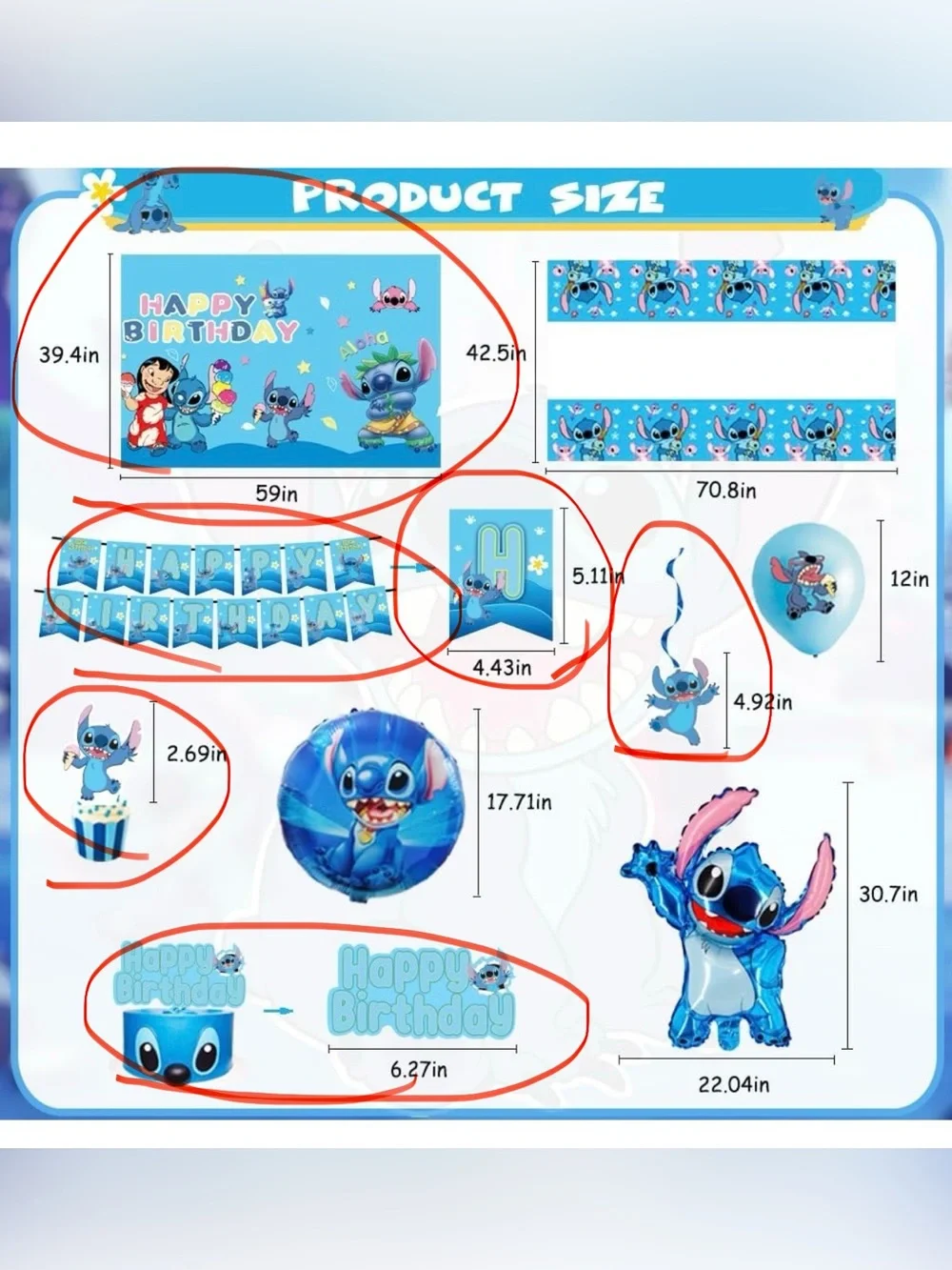 Kids Boys Toddler Disney Stitch Party Decorations Supplies Bundle NEW